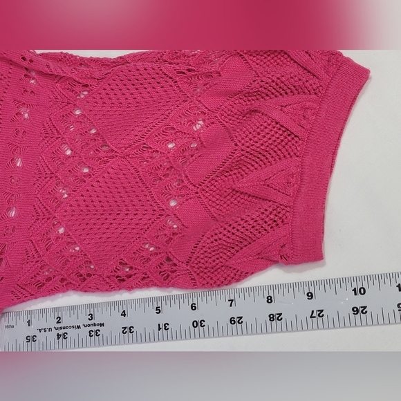 Anthropologie Martina Pointelle Rounded Neckline Pullover Sweater Pink XS - Picture 14 of 14